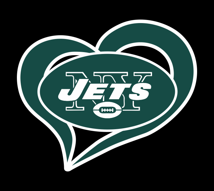 New York Jets Heart Logo vinyl decal